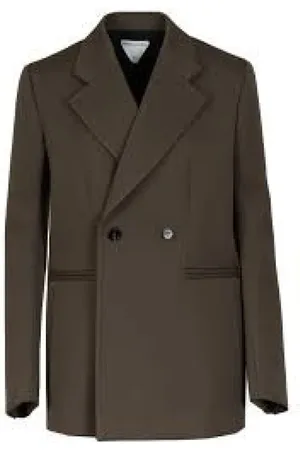 Bottega Veneta Femme, Vestes, Brun, Taille: 38 FR Veste Olive à Double Boutonnage
