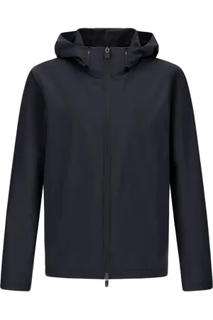HERNO Homme, Vestes, Bleu, Taille: S Manteau Bleu Marine à Fermeture Éclair et Logo