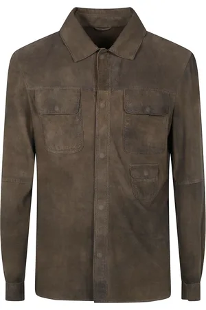 GIORGIO BRATO Homme, Vestes, Brun, Taille: M Chemise en Daim Doux