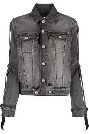 Courrèges Femme, Vestes, Gris, Taille: 36 FR Veste en jean grise avec fermeture boutonnée