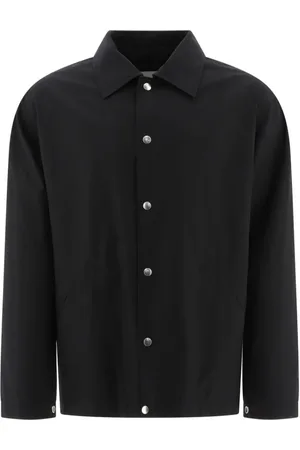 Jil Sander Homme, Vestes, Noir, Taille: M Manteau en Coton Imperméable Noir