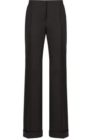 Serafini Femme, Pantalons, Gris, Taille: 40 FR Pantalon Évasé en Laine avec Revers