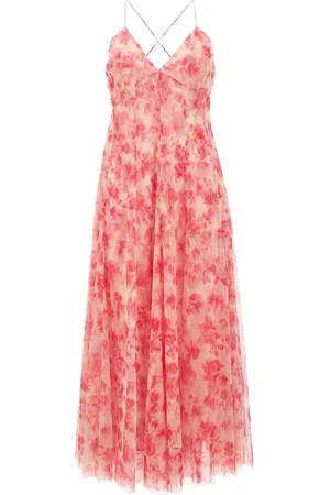 Serafini Femme, Robes, Rose, Taille: 40 FR Robe Tulle Imprimé Floral