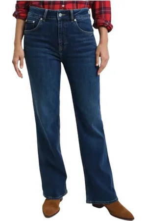 GANT Femme, Jeans, Bleu, Taille: W30 Jean slim flare à taille haute