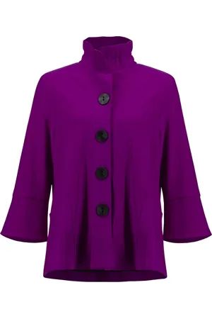 Joseph Ribkoff Femme, Vestes, Violet, Taille: 38 FR Veste Trapèze à Col Froncé