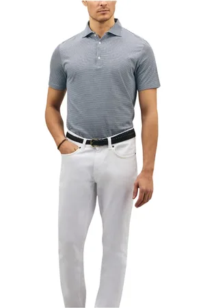 Boglioli Homme, Tops, Bleu, Taille: M Polo à manches courtes en coton rayé