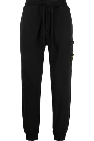 Stone Island Homme, Pantalons, Noir, Taille: S Pantalon de survêtement à cordon de serrage et écusson logo