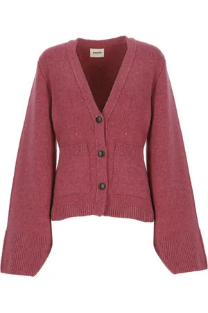 Khaite Femme, Pulls, Rose, Taille: 38 FR Cardigan Fuchsia en Maille avec Col en V