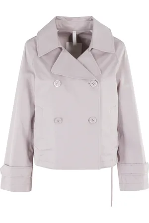 Duno Femme, Manteaux, Brun, Taille: 40 FR Manteau Beige en Coton à Double Boutonnage Court