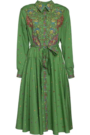 Kenzo Femme, Robes, Vert, Taille: 40 FR Robe-chemise à fleurs Paisley