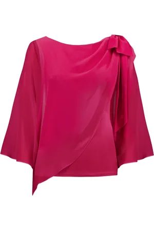 Joseph Ribkoff Femme, Blouses et Chemises, Rose, Taille: 44 FR Haut Poncho en Mousseline et Tricot Soyeux