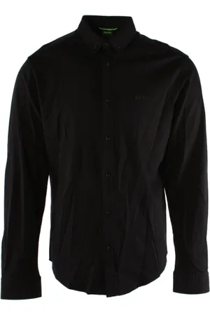 HUGO BOSS Homme, Chemises, Noir, Taille: S Chemise Noire Coupe Régulière Stretch
