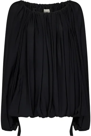 Khaite Femme, Blouses et Chemises, Noir, Taille: 36 FR Haut en Soie Noire Drapé