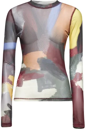 J.W.Anderson Femme, Tops, Multicolore, Taille: 36 FR Pull Ras du Cou à Imprimé Abstrait