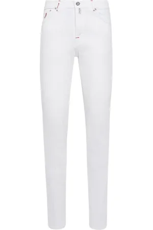 Kiton Homme, Jeans, Blanc, Taille: W36 Jean Slim Fit en Coton Blanc