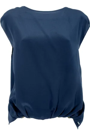 Woolrich Femme, Blouses et Chemises, Bleu, Taille: 36 FR T-shirt en jersey de soie