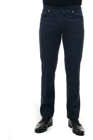 Kiton Homme, Pantalons, Bleu, Taille: W33 Pantalon Bleu Coupe Slim 5 Poches