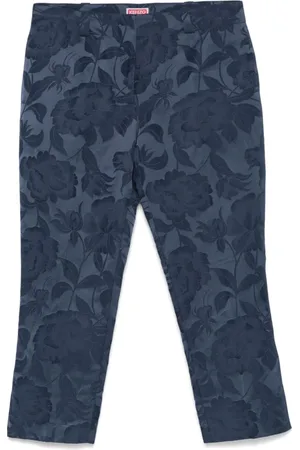 Kenzo Femme, Pantalons, Bleu, Taille: 38 FR Pantalon Bleu Indigo à Boutons sur le Devant