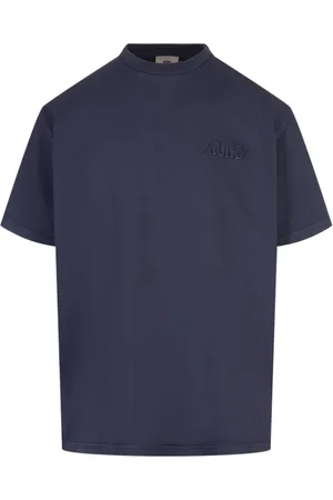 Autry Homme, Tops, Bleu, Taille: M T-shirt Bleu avec Logo en Ton-sur-Tone