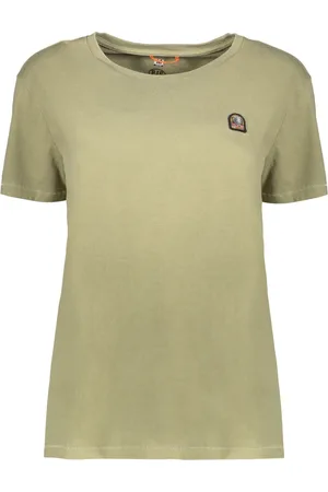 Parajumpers Femme, Tops, Vert, Taille: 38 FR T-shirt en coton à col côtelé