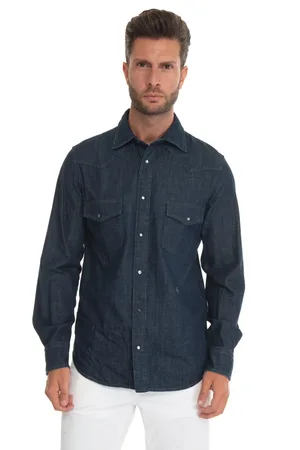 Jacob Cohen Homme, Chemises, Bleu, Taille: M Chemise en Jean Délavée avec Poches de Poitrine