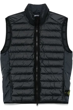 Stone Island Homme, Vestes, Bleu, Taille: S Gilet zippé avec écusson logo