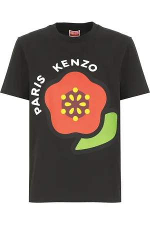 Kenzo Femme, Tops, Noir, Taille: 36 FR T-shirt en coton avec logo imprimé