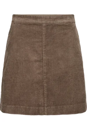 Part Two Femme, Jupes, Brun, Taille: 34 FR Jupe Trapèze Noix de Qualité avec Taille Élastique
