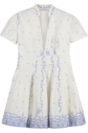Serafini Femme, Robes, Blanc, Taille: 40 FR Mini-robe évasée en coton