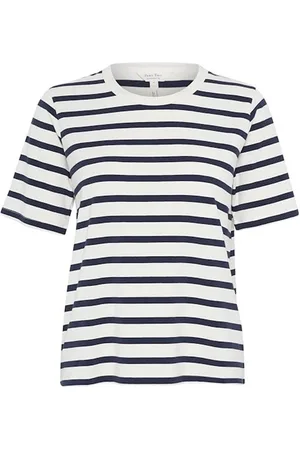 Part Two Femme, Tops, Multicolore, Taille: 46 FR T-shirt à Rayures Marine Blanc Ratanipw