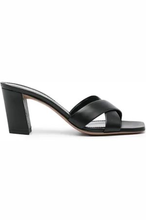 PARIS TEXAS Femme, Chaussures, Noir, Taille: 39 EU Sandales Mules à Brides Croisées en Cuir Noir