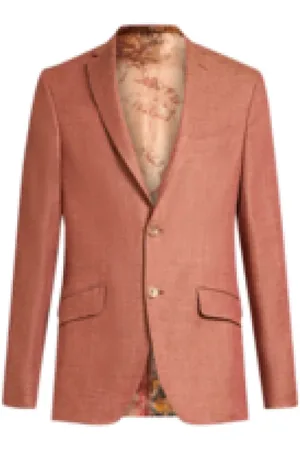 Etro Homme, Vestes, Brun, Taille: M Blazer en Lin Marron Style Classique