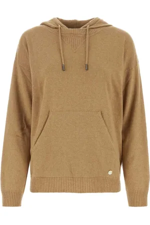 Woolrich Femme, Sweatshirts et sweats à capuche, Brun, Taille: 40 FR Sweat à Capuche Tricoté à Cordon de Serrage