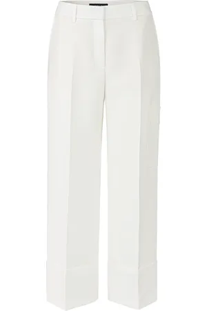 Marc Cain Femme, Pantalons, Blanc, Taille: 40 FR Pantalon Wukari cropped avec poche cargo