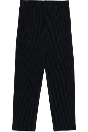 Issey Miyake Homme, Pantalons, Noir, Taille: L Pantalon Plissé Basique