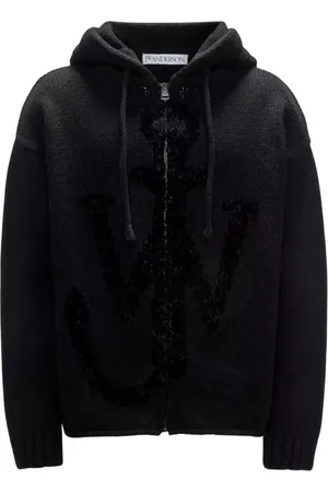 J.W.Anderson Homme, Pulls, Noir, Taille: M Cardigan à Capuche en Laine