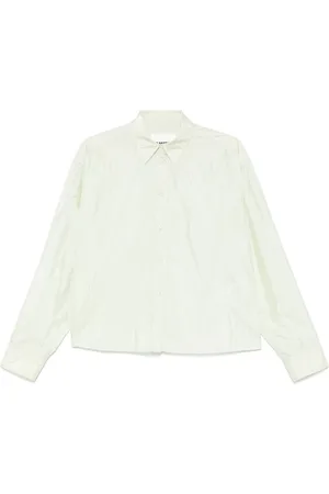 Jil Sander Femme, Blouses et Chemises, Vert, Taille: 36 FR Chemise Verte Boutonnée à Col Classique