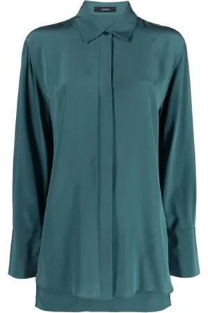 Joseph Femme, Blouses et Chemises, Vert, Taille: 36 FR Blouse Audacieuse en Crêpe de Soie