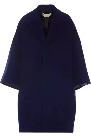 Marni Femme, Manteaux, Bleu, Taille: 36 FR Manteau en Laine Bleu Marine
