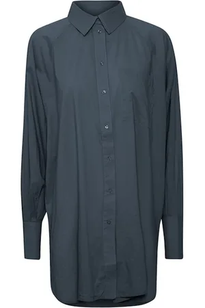 Part Two Femme, Blouses et Chemises, Bleu, Taille: 42 FR Chemisier Bleu Marine Minuit
