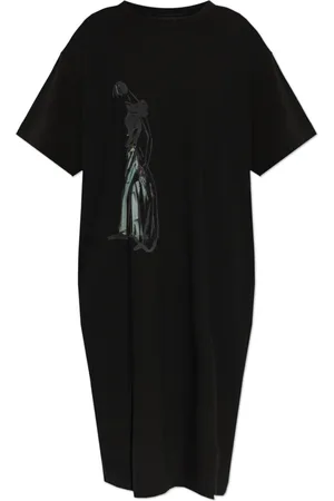 Y-3 Femme, Robes, Noir, Taille: 40 FR Robe à Imprimé