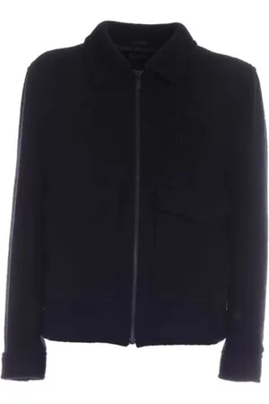 Karl Lagerfeld Homme, Sweatshirts et sweats à capuche, Noir, Taille: L Blouson bomber noir en laine avec logo brodé