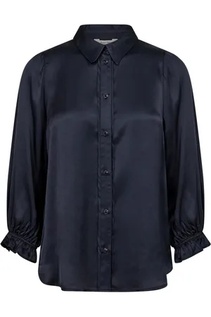 Part Two Femme, Blouses et Chemises, Bleu, Taille: 38 FR Chemise Midnight