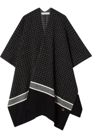 BUSNEL Femme, Vestes, Noir, Taille: ONE Size Poncho à Carreaux