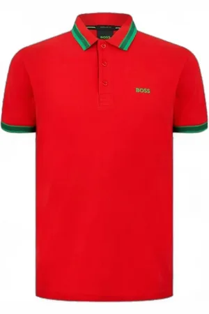HUGO BOSS Homme, Tops, Rouge, Taille: 2XL Polo Rouge en Coton