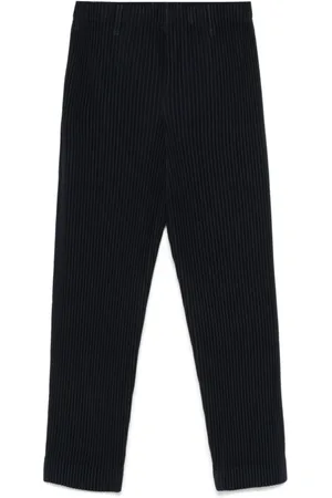 Issey Miyake Homme, Pantalons, Bleu, Taille: M Pantalon Plissé Basic