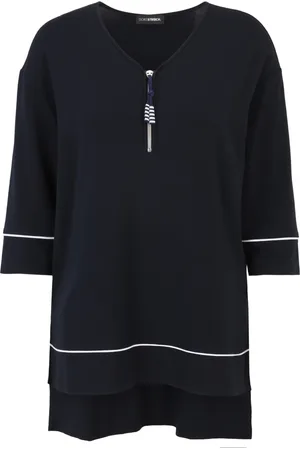 DORIS S Femme, Blouses et Chemises, Noir, Taille: 46 FR Chemise Tunique à Rayures High-Low