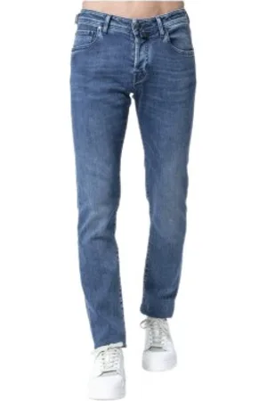 Jacob Cohen Homme, Jeans, Bleu, Taille: W35 Jean Slim Fit Bleu Fluide - Modèle Nick
