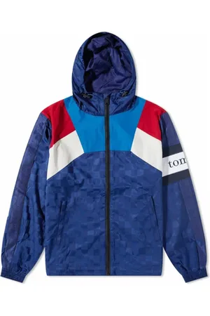 Tommy Hilfiger Homme, Vestes, Bleu, Taille: L Veste de survêtement à capuche et blocs de couleurs