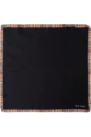 Paul Smith Homme, Accessoires, Noir, Taille: ONE Size Pochette de Costume en Soie avec Imprimé Logo